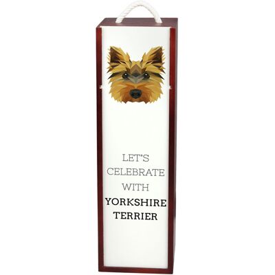 Yorkshire Terrier, York, Jork, Yorkie - geometryczne pudełko ze zdjęciem i napisem na wino marki Art-Dog Yorkshire Terrier, York, Jork, Yorkie - geometryczne pudełko ze zdjęciem i napisem na wino marki Art-Dog