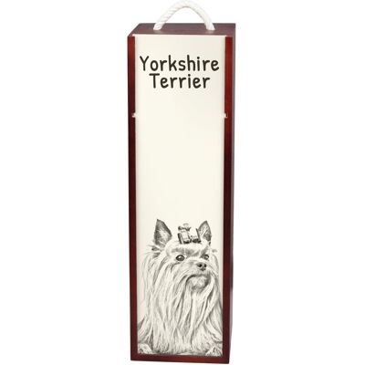 Yorkshire Terrier, York, Jork, Yorkie - pudełko na wino z psem, pudełko na alkohol z grafiką, personalizowane pudełko na prezent marki Art-Dog Yorkshire Terrier, York, Jork, Yorkie - pudełko na wino z psem, pudełko na alkohol z grafiką, personalizowane pudełko na prezent marki Art-Dog