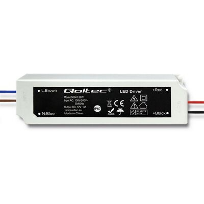 Qoltec Zasilacz impulsowy LED IP67 36W 12V 3A Wodoodporny Qoltec Zasilacz impulsowy LED IP67 36W 12V 3A Wodoodporny