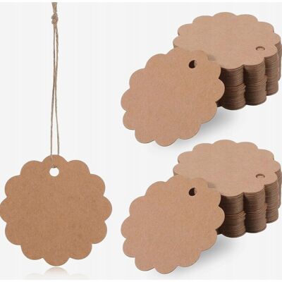 Inny producent ZAWIESZKI OZDOBNE OKRĄGŁE 100 SZTUK PAPIER KARTON BRĄZOWY SZNUREK 20 M Inny producent ZAWIESZKI OZDOBNE OKRĄGŁE 100 SZTUK PAPIER KARTON BRĄZOWY SZNUREK 20 M