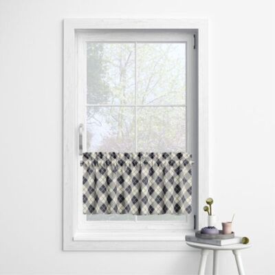 DECORDRUK Zazdrostka Classic Wzór Cl05 Granatowa Krata Karo Na Kremowym Tle 45 X 180 Cm DECORDRUK Zazdrostka Classic Wzór Cl05 Granatowa Krata Karo Na Kremowym Tle 45 X 180 Cm