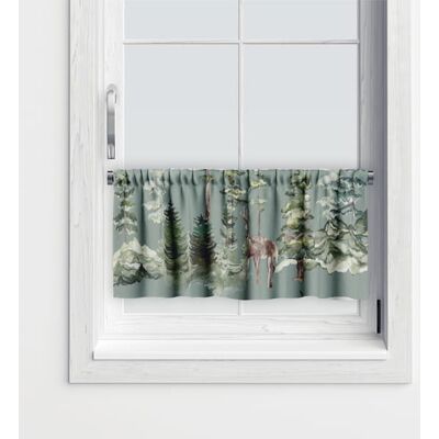 DECORDRUK Zazdrostka Winter Wzór Bn50 Leśny Pejzaż Na Zielonym Tle 45 X 210 Cm DECORDRUK Zazdrostka Winter Wzór Bn50 Leśny Pejzaż Na Zielonym Tle 45 X 210 Cm