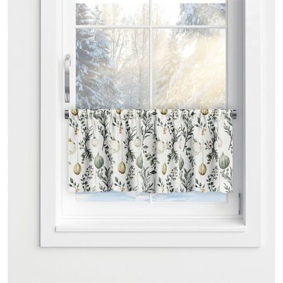 DECORDRUK Zazdrostka Winter Wzór Bn82 Pastelowe Bombki 45 X 180 Cm DECORDRUK Zazdrostka Winter Wzór Bn82 Pastelowe Bombki 45 X 180 Cm