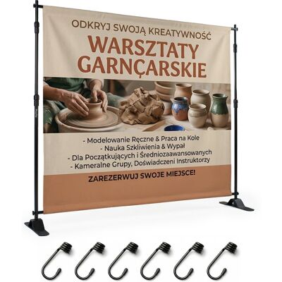 CineGEN Zestaw do banerów 360x240 cm z haczykami TŁO STOJAK CineGEN Zestaw do banerów 360x240 cm z haczykami TŁO STOJAK