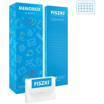 Zestaw Fiszki in blanco (kratka) + Memobox + Etui Zestaw Fiszki in blanco (kratka) + Memobox + Etui