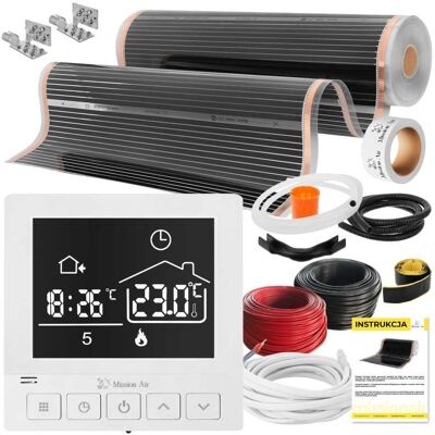 Mission Zestaw Ir Silver 160w 1,5m²,Szer.100cm + Taurus White Mission Zestaw Ir Silver 160w 1,5m²,Szer.100cm + Taurus White