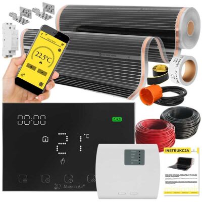 Mission ZESTAW IR SILVER 160W 8m²,szer.100cm + Gemini Black Mission ZESTAW IR SILVER 160W 8m²,szer.100cm + Gemini Black