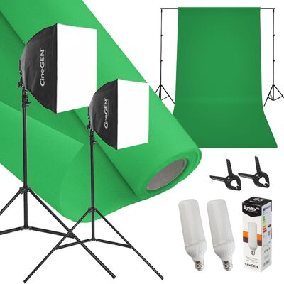 CineGEN Zestaw Z Tłem Studiolights™ 2X 50X50Cm 125W Led CineGEN Zestaw Z Tłem Studiolights™ 2X 50X50Cm 125W Led