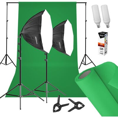 CineGEN Zestaw Z Tłem Studiolights™ 2X Octa 90Cm 125W Led CineGEN Zestaw Z Tłem Studiolights™ 2X Octa 90Cm 125W Led