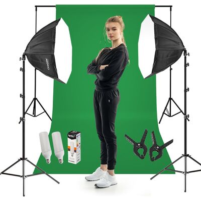 CineGEN Zestaw Z Tłem Studiolights™ 2X Octa 90Cm 85W Led CineGEN Zestaw Z Tłem Studiolights™ 2X Octa 90Cm 85W Led