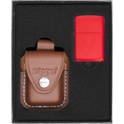 Zestaw Zapalniczka ZIPPO RED MATTE Prezentowy No4 Zestaw Zapalniczka ZIPPO RED MATTE Prezentowy No4