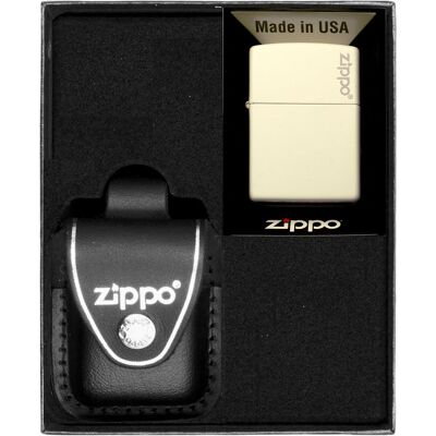 Zestaw Zapalniczka ZIPPO WHITE MATTE LOGO Prezentowy No3 Zestaw Zapalniczka ZIPPO WHITE MATTE LOGO Prezentowy No3