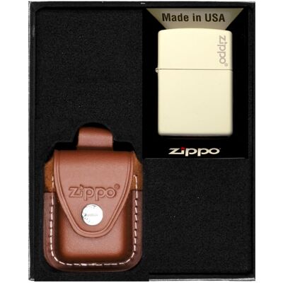 Zestaw Zapalniczka ZIPPO WHITE MATTE LOGO Prezentowy No4 Zestaw Zapalniczka ZIPPO WHITE MATTE LOGO Prezentowy No4