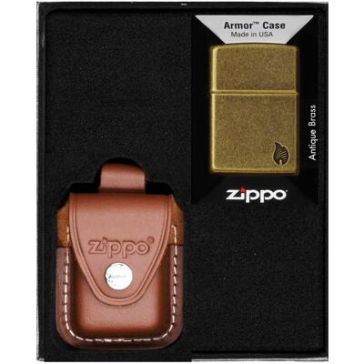 Zestaw Zippo Zapalniczka Armor Flame Antique Brass Prezentowy No2 Zestaw Zippo Zapalniczka Armor Flame Antique Brass Prezentowy No2