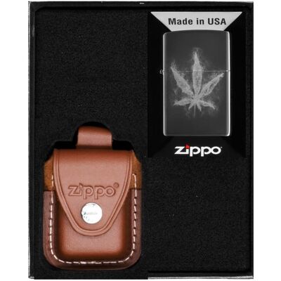Zestaw ZIPPO Zapalniczka SMOKEY LEAF DESIGN Prezentowy No2 Zestaw ZIPPO Zapalniczka SMOKEY LEAF DESIGN Prezentowy No2