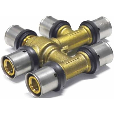 Boni-shop Złączka prasowana trójnik do rur PEX/miedzianych, do wody pitnej 20x2 - 16x2 - 16x2 Boni-shop Złączka prasowana trójnik do rur PEX/miedzianych, do wody pitnej 20x2 - 16x2 - 16x2