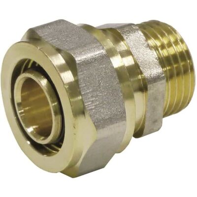 Boni-shop Złączka skręcana 16mm x 3/4 cala AG do rur PEX, mosiężna Boni-shop Złączka skręcana 16mm x 3/4 cala AG do rur PEX, mosiężna