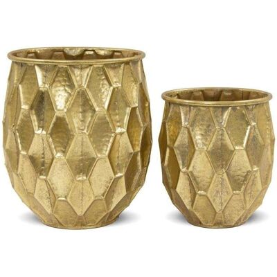ART Złota Osłonka Metalowa Glamour Kpl.2Szt. h:32/24cm ART Złota Osłonka Metalowa Glamour Kpl.2Szt. h:32/24cm
