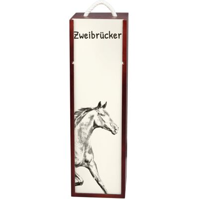Zweibrücker - pudełko na wino z koniem, pudełko na alkohol z grafiką, personalizowane pudełko na prezent marki Art-Dog Zweibrücker - pudełko na wino z koniem, pudełko na alkohol z grafiką, personalizowane pudełko na prezent marki Art-Dog