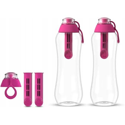 Dafi 2 Butelki Na Wodę Filtrujące Flamingowe Różowe 500 Ml 2 Filtry Zakrętka Dafi 2 Butelki Na Wodę Filtrujące Flamingowe Różowe 500 Ml 2 Filtry Zakrętka