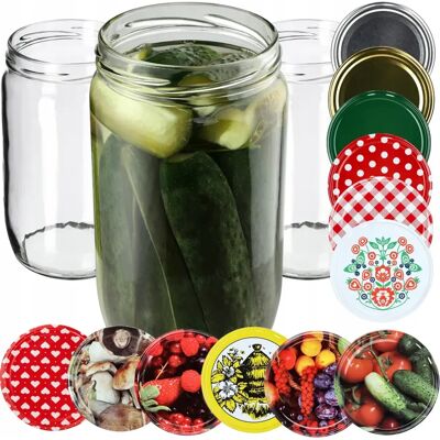 KADAX 24x Słoik Słoiki 720ml Na Miód Ogórki + Zakrętki KADAX 24x Słoik Słoiki 720ml Na Miód Ogórki + Zakrętki