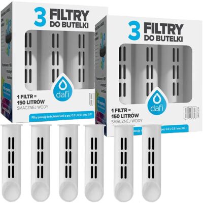 6 Białych Filtrów Do Wody Do Butelki Filtrującej Dafi Soft Solid 6 Białych Filtrów Do Wody Do Butelki Filtrującej Dafi Soft Solid