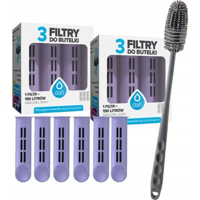 6x Filtr Do Butelki Dafi Soft Solid Lawenda + Uniwersalna Szczoteczka 6x Filtr Do Butelki Dafi Soft Solid Lawenda + Uniwersalna Szczoteczka