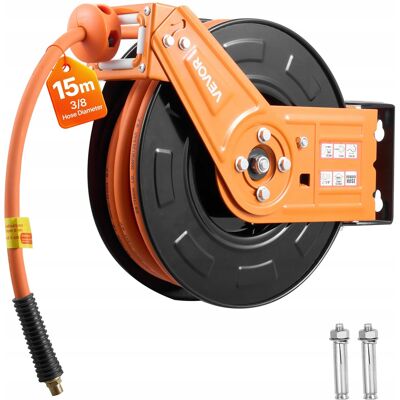 Vevor Automatyczny Bęben na Wąż Sprężonego Powietrza Gumowy 15 m 9.5 mm 20 bar Vevor Automatyczny Bęben na Wąż Sprężonego Powietrza Gumowy 15 m 9.5 mm 20 bar