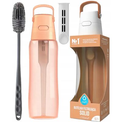 Dafi Solid Butelka Filtrująca Brzoskwiniowa Peach Fuzz 0,7l + Szczoteczka Dafi Solid Butelka Filtrująca Brzoskwiniowa Peach Fuzz 0,7l + Szczoteczka