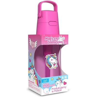 Dafi, Solid, Unicorn, butelka filtrująca z naklejkami, 0,5l Dafi, Solid, Unicorn, butelka filtrująca z naklejkami, 0,5l