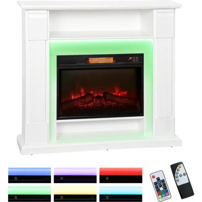 Homcom Elektryczny Kominek Z Led-Ami, Realistyczny Efekt Płomieni, Biały Homcom Elektryczny Kominek Z Led-Ami, Realistyczny Efekt Płomieni, Biały