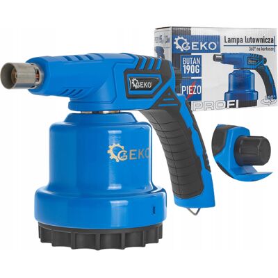 Geko Lampa Lutownicza Z Piezzo Na Kartusze 190g Lutownica Gazowa 1300w Geko Lampa Lutownicza Z Piezzo Na Kartusze 190g Lutownica Gazowa 1300w