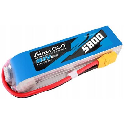 Inny producent GENS ACE AKUMULATOR LIPO 5800MAH 60C 18.5V 5S1P DO MODELI RC Z KONEKTOREM / GensAce Inny producent GENS ACE AKUMULATOR LIPO 5800MAH 60C 18.5V 5S1P DO MODELI RC Z KONEKTOREM / GensAce