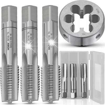 Horn Gwintowniki + Narzynka M20x2.5 Hss Zestaw 3+1 Komplet Gwintowników Horn Gwintowniki + Narzynka M20x2.5 Hss Zestaw 3+1 Komplet Gwintowników