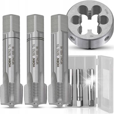 Horn Gwintowniki + Narzynka M24x1 Hss Zestaw 3+1 Komplet Gwintowników Horn Gwintowniki + Narzynka M24x1 Hss Zestaw 3+1 Komplet Gwintowników