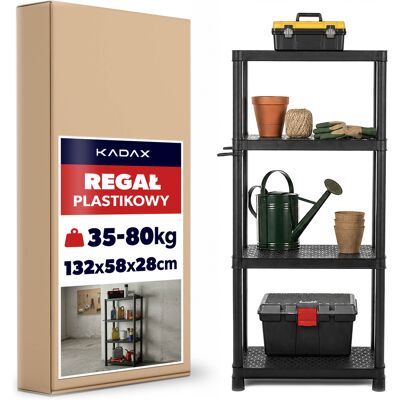 Kadax Regał Plastikowy 132 X 58 X 28 Cm Kadax Regał Plastikowy 132 X 58 X 28 Cm