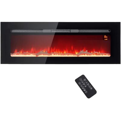 Kominek Elektryczny Homcom, Kominek Ścienny Z Grzałką 1800 W, Efekt Płomienia 3d Led, Kryształy, W 3 Kolorach Z 5 Poziomami Jasności, Kominek Elektr.. Kominek Elektryczny Homcom, Kominek Ścienny Z Grzałką 1800 W, Efekt Płomienia 3d Led, Kryształy, W 3 Kolorach Z 5 Poziomami Jasności, Kominek Elektr..