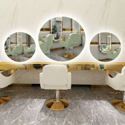 ENZO Konsola Konsoleta Fryzjerska Barberska Lustro 70x70 Led Pro Okrągłe ENZO Konsola Konsoleta Fryzjerska Barberska Lustro 70x70 Led Pro Okrągłe
