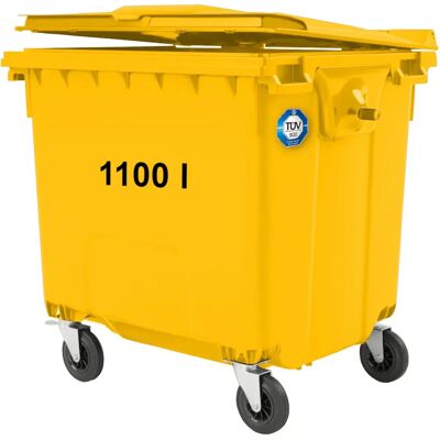 Hendi Kontener Pojemnik Na Odpady Śmieci Komunalne Pzh En 840-2 Din 1100l - Żółty Hendi Kontener Pojemnik Na Odpady Śmieci Komunalne Pzh En 840-2 Din 1100l - Żółty