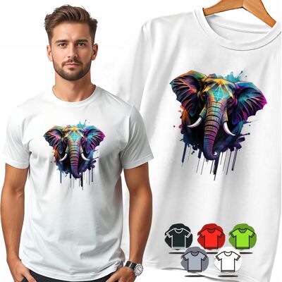 Inny producent Koszulka Męska T-Shirt - Słoń Kolorowy Portret Akwarela - 3xl Inny producent Koszulka Męska T-Shirt - Słoń Kolorowy Portret Akwarela - 3xl