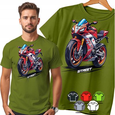 Inny producent Koszulka Męska T-Shirt - Sportowy Motor Czerwono Białe Barwy - L Inny producent Koszulka Męska T-Shirt - Sportowy Motor Czerwono Białe Barwy - L