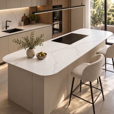 Kronospan Blat Wyspowy Hpl 140x95cm 4 Rogi Zaokrąglone R260 Calacatta Olympus K551su Kronospan Blat Wyspowy Hpl 140x95cm 4 Rogi Zaokrąglone R260 Calacatta Olympus K551su