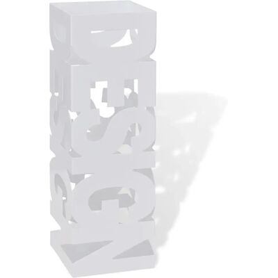 VMP Kwadratowy Stojak Na Parasole I Laski, Biały, Stalowy, 48,5 Cm VMP Kwadratowy Stojak Na Parasole I Laski, Biały, Stalowy, 48,5 Cm