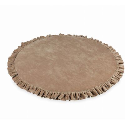 ABC Mata do zabawy 100cm dla Dziecka okrągła z falbanką, Velvet Soft Ciemny Beżowy ABC Mata do zabawy 100cm dla Dziecka okrągła z falbanką, Velvet Soft Ciemny Beżowy
