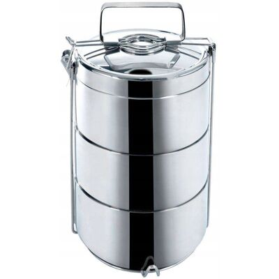 Menażka Obiadowa Termiczna Stalowa 3-Poziomowa Orion 3 X 900 Ml Menażka Obiadowa Termiczna Stalowa 3-Poziomowa Orion 3 X 900 Ml