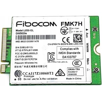 IBM Modem WWAN Fibocom L850-GL do Dell DW5820e FMK7H IBM Modem WWAN Fibocom L850-GL do Dell DW5820e FMK7H
