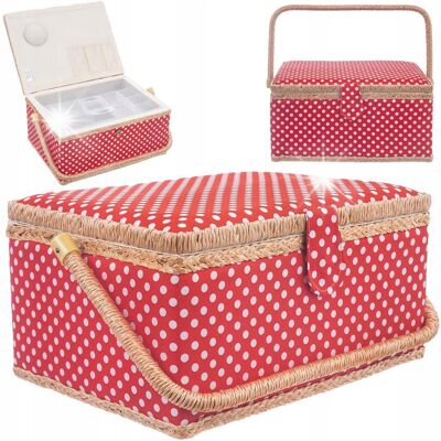 Niciarka Czerwona W Grochy 24x18x12cm Orion 154021 Niciarka Czerwona W Grochy 24x18x12cm Orion 154021