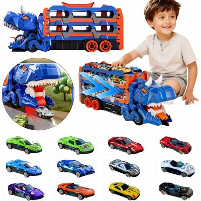 No name Ogromny Transporter Dinozaurów Z 12 Autkami I Torem Wyścigowym 157 Cm No name Ogromny Transporter Dinozaurów Z 12 Autkami I Torem Wyścigowym 157 Cm