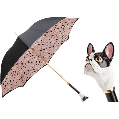 No name PASOTTI Parasol 93cm Buldog Francuski Emaliowana Rączka Panterka LUX No name PASOTTI Parasol 93cm Buldog Francuski Emaliowana Rączka Panterka LUX