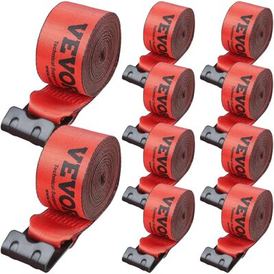 Vevor Pasy Transportowe Z Hakiem Płaskim 10cm X 9m, 2722 Kg Udźwigu, 10 Szt. Vevor Pasy Transportowe Z Hakiem Płaskim 10cm X 9m, 2722 Kg Udźwigu, 10 Szt.